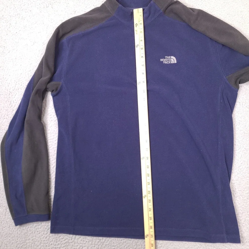 The North‎ Face Sweater Mens Large Blue 1/4 Zip Fleece Long Sleeve TKA 100